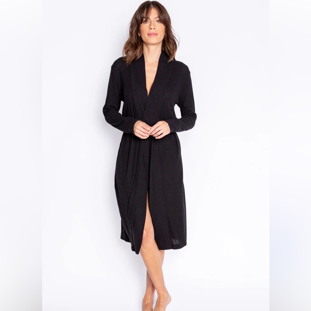 P.J. Salvage Black Knit Cardigan l/robe new small